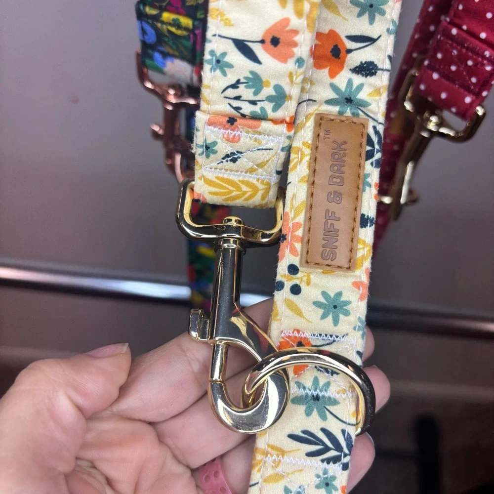 Sniff‎ & Bark Floral and Polka Dot Dog Leashes Bundle of 3- 59in Long x 1in wide